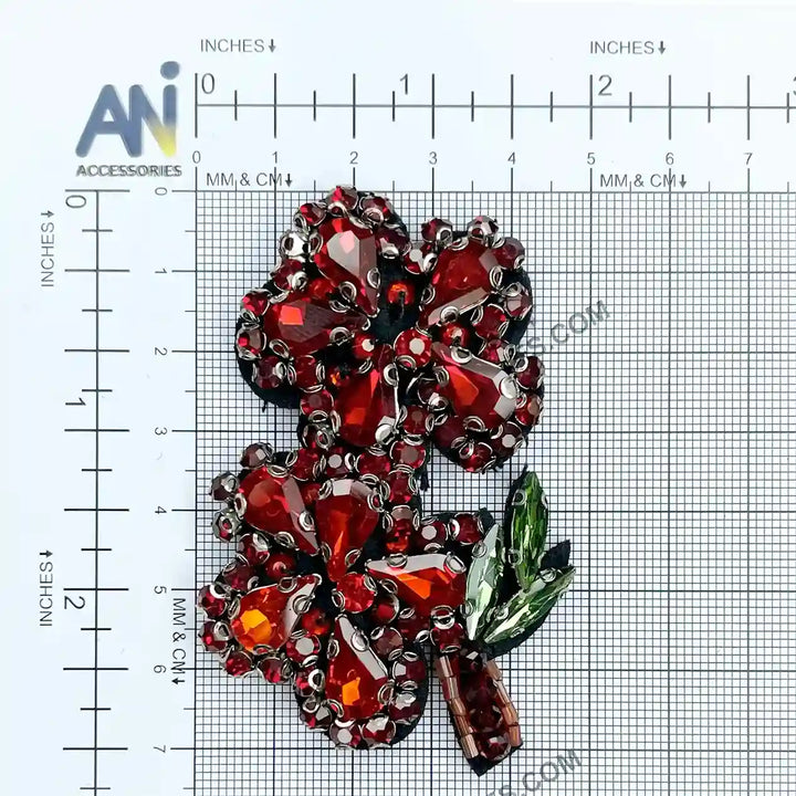 Ani Accessories sew flower patch on graph view showing shape and design for jackets shirts denim jeans caps bags and DIY clothing