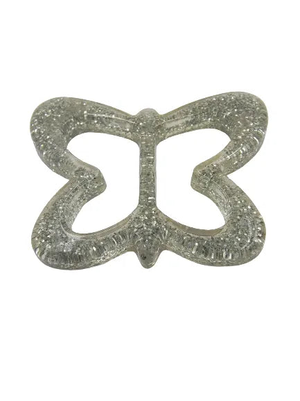 Ani Accessories sparkling butterfly resin buckle with glitter detailing shown on a plain white background 