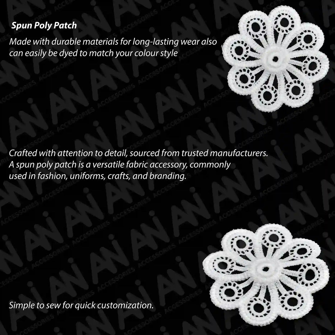 Ani Accessories spun poly floral sew on appliqué patch for kurti blouse dress garment decoration