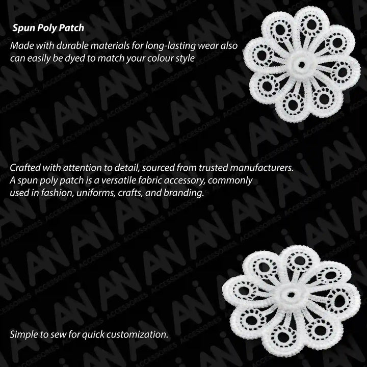 Ani Accessories spun poly floral sew on appliqué patch for kurti blouse dress garment decoration