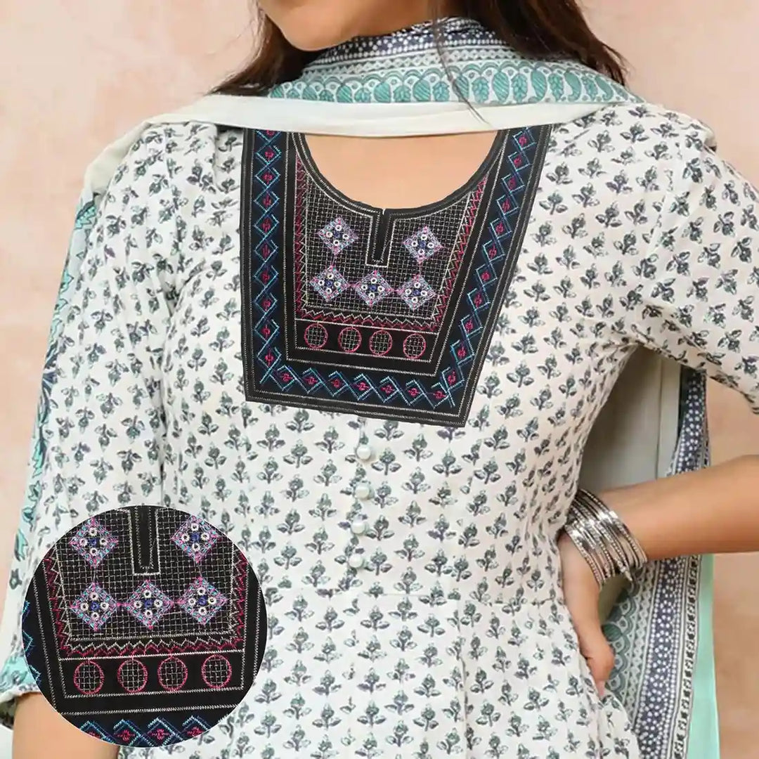 Ani Accessories vibrant color ethnic round neckline featuring detailed embroidery to enhance traditional and fusion outfits.