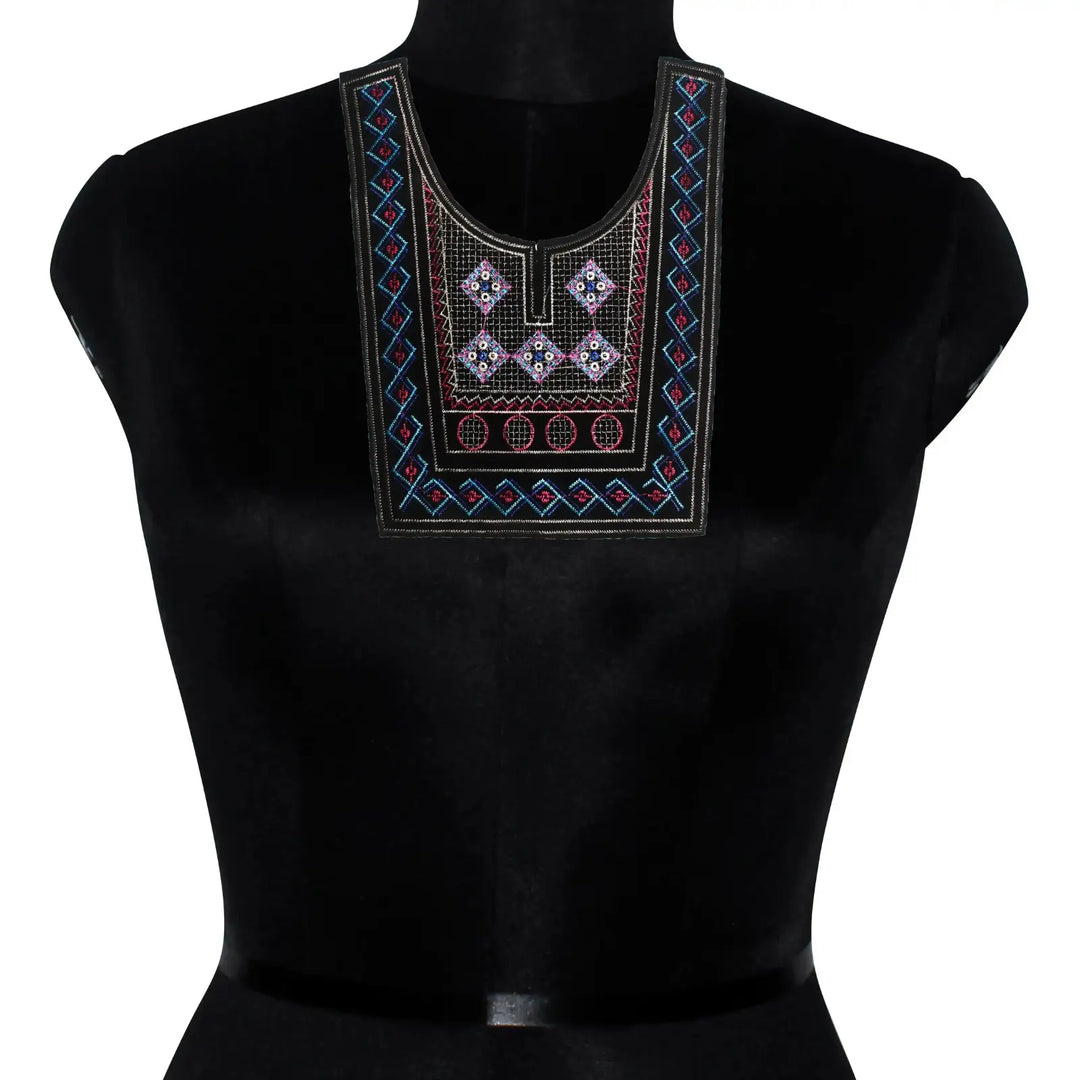Ani Accessories vibrant color ethnic round neckline ideal for sewing on dresses, blouses and festive ethnic wear.