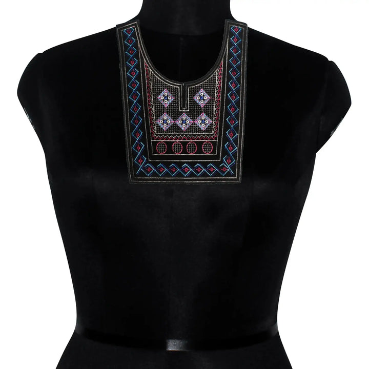 Ani Accessories vibrant color ethnic round neckline ideal for sewing on dresses, blouses and festive ethnic wear.