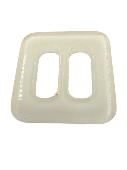 Ani Accessories white square-shaped resin sliding buckle flat view to show the height of the buckle