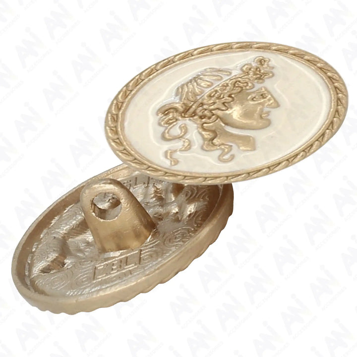 Ani Accessories Gold-Tone Metal Buttons with Greek Key Design for Coats, Blazers, and Couture Garments - Stylish & Durable.