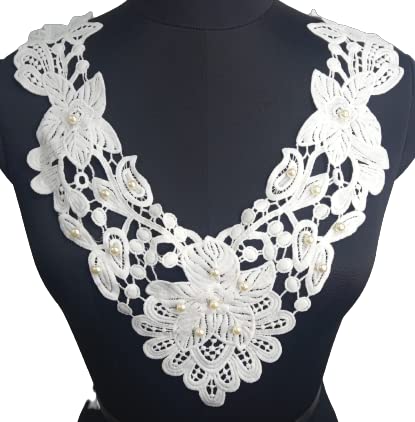 Art Nouveau floral lace neckline by Ani Accessories for women’s dresses, kurtis, and blouses, adding elegance and premium style.
