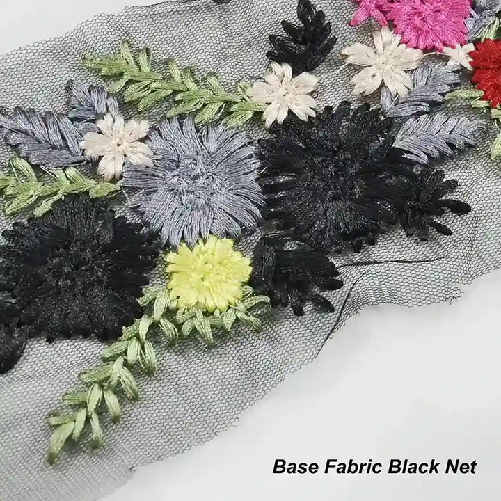 Elegant Crimson Floral Patch
