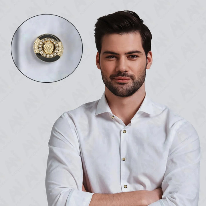 Lion Rhinestone Shirt Buttons | 14mm(22L) & 18mm(28L)