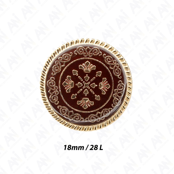 Ornate Metal Buttons with Floral Motif