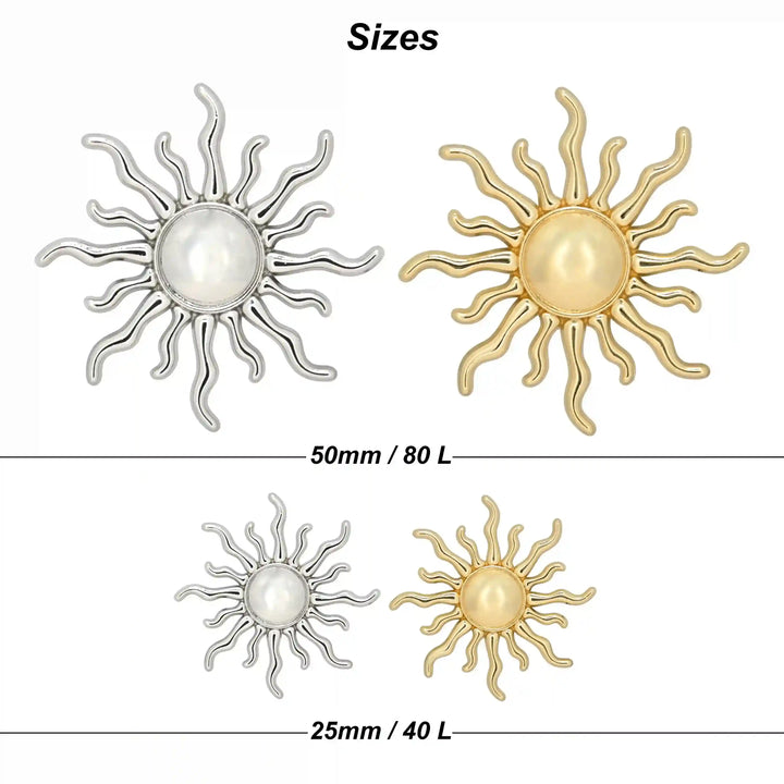 Sun Style Metal Buttons | 25mm & 50mm