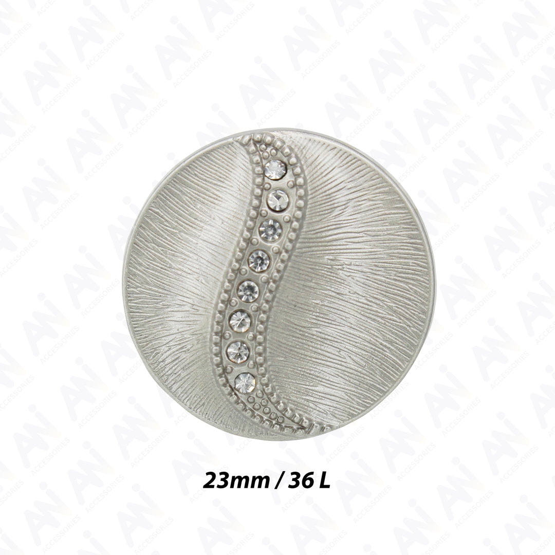 Decorative Metal Buttons with Rhinestone Accents