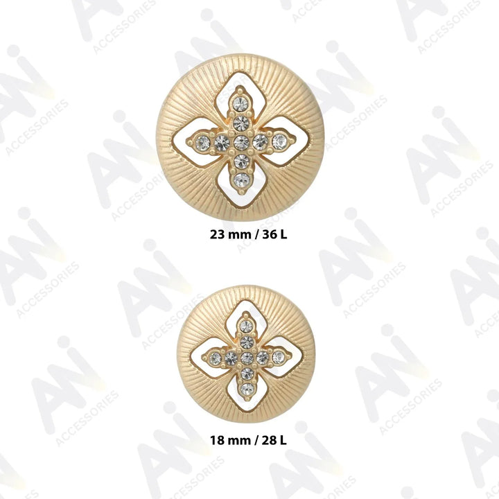 Elegant Crystal Accents  Silver Buttons | 18mm(28L) & 23mm(36L)