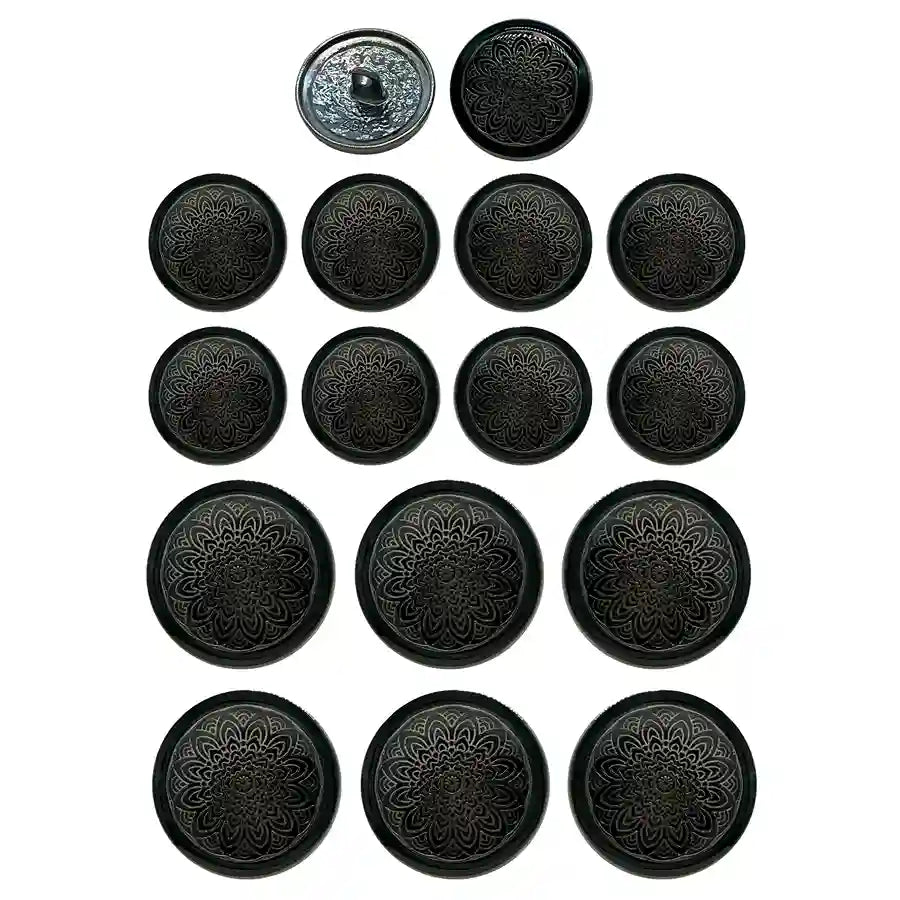 Mandala Shank Metal Button | 18mm(28L) & 21mm(34L)