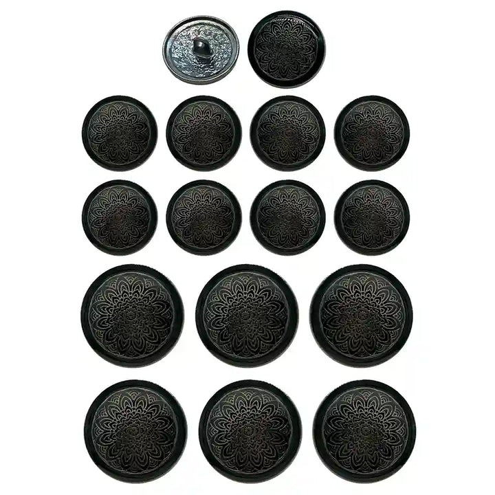 Mandala Shank Metal Button | 18mm(28L) & 21mm(34L)