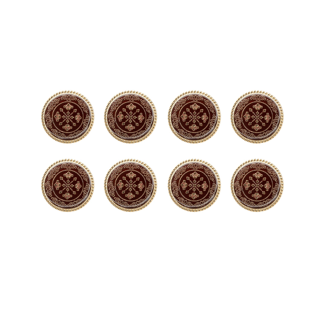 Ornate Metal Buttons with Floral Motif