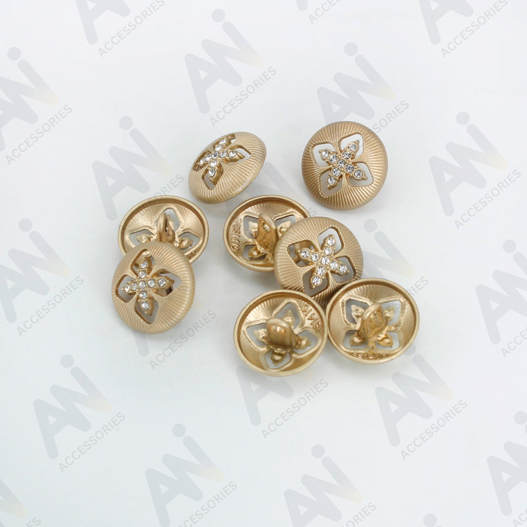 Elegant Crystal Accents  Silver Buttons