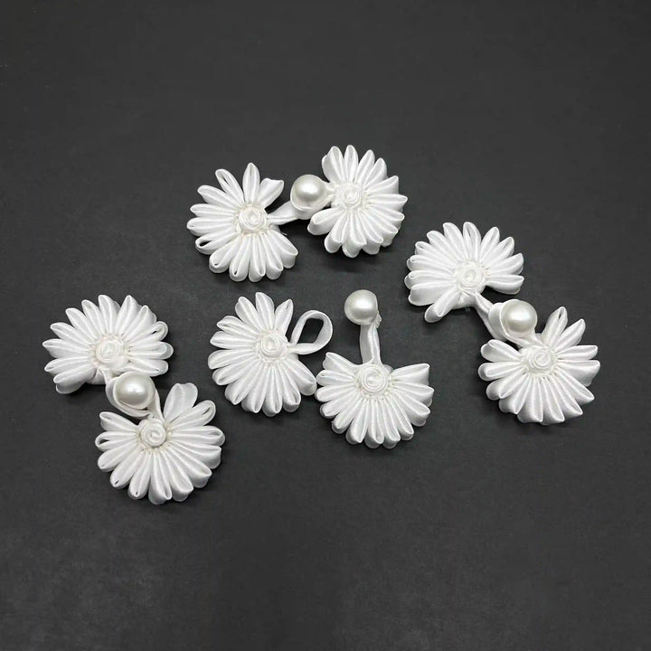Satin Cord Pearl Frog Button