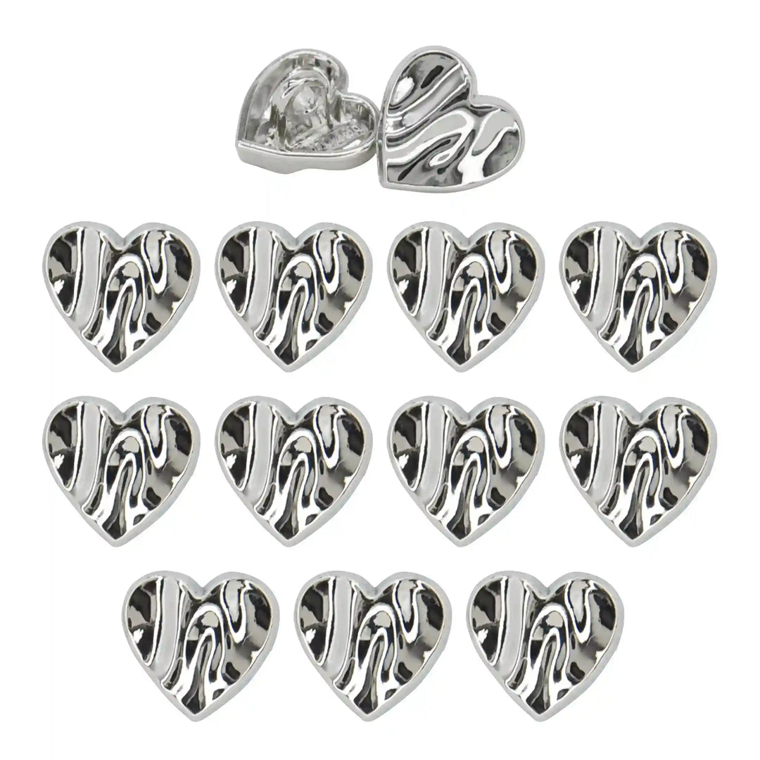 Glossy Heart Design Metal Button | 11mm(18L)