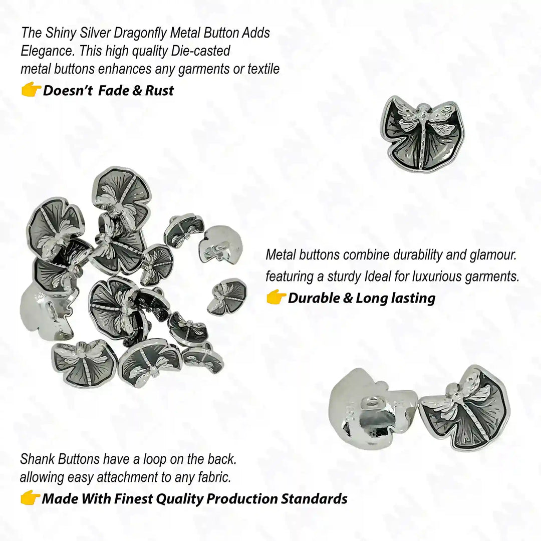 Dragon Fly Shirt Metal Buttons | 12mm & 18mm