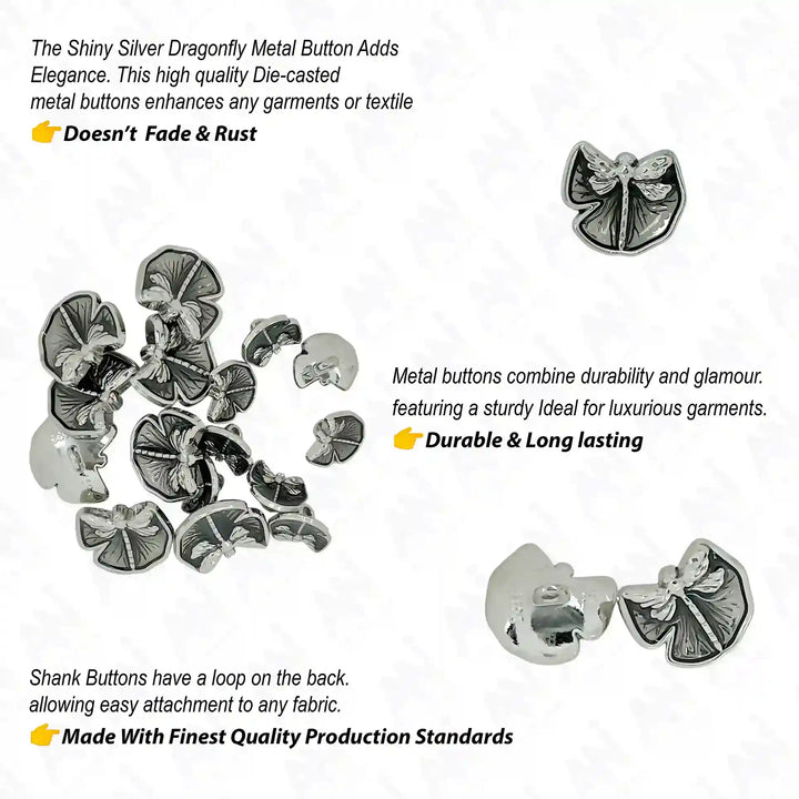 Dragon Fly Shirt Metal Buttons | 12mm & 18mm