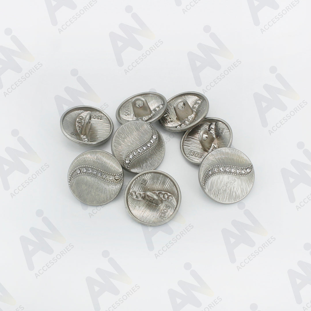 Decorative Metal Buttons with Rhinestone Accents