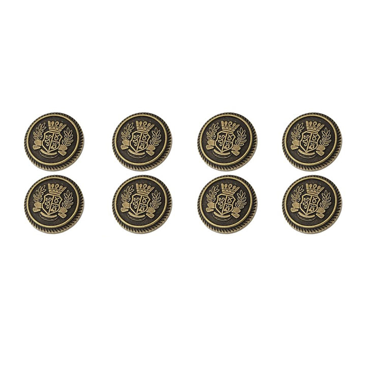 Imperial Gold Crest Metal Button  ( Pack of 8 Buttons)