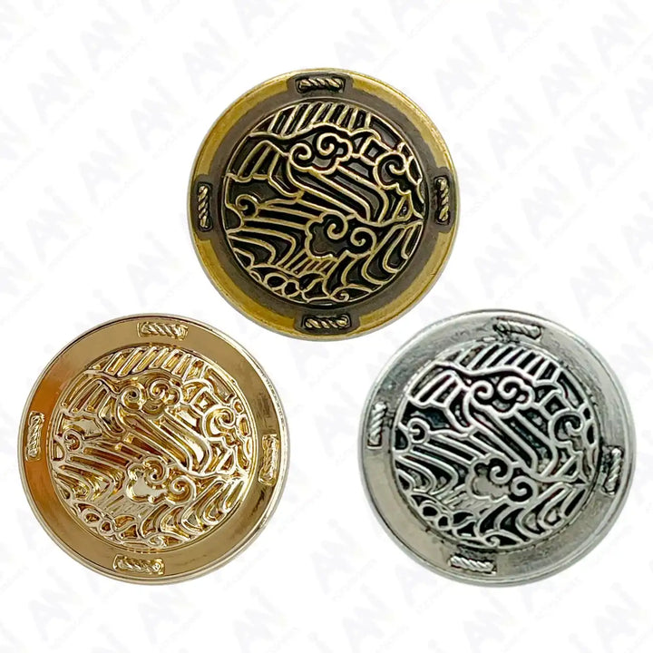 Shiny Decorative Metal Buttons | 15mm(24L), 18mm(28L) & 23mm(36L)