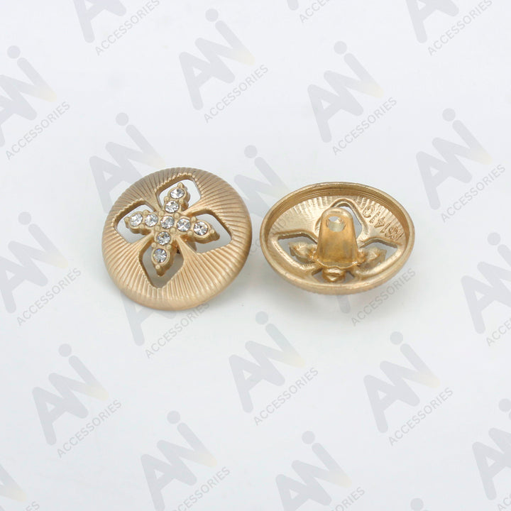 Elegant Crystal Accents  Silver Buttons