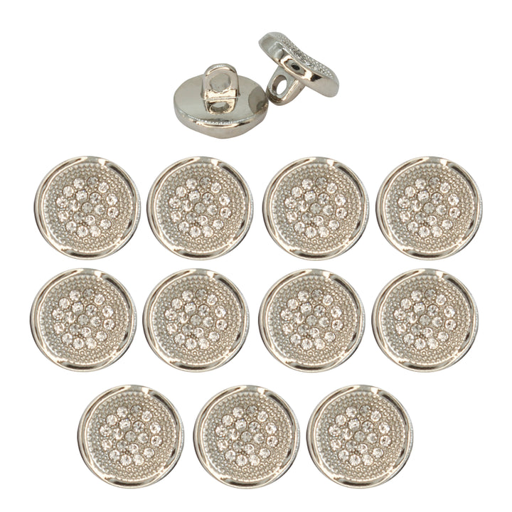 Luxurious Floral Diamond Metal Button