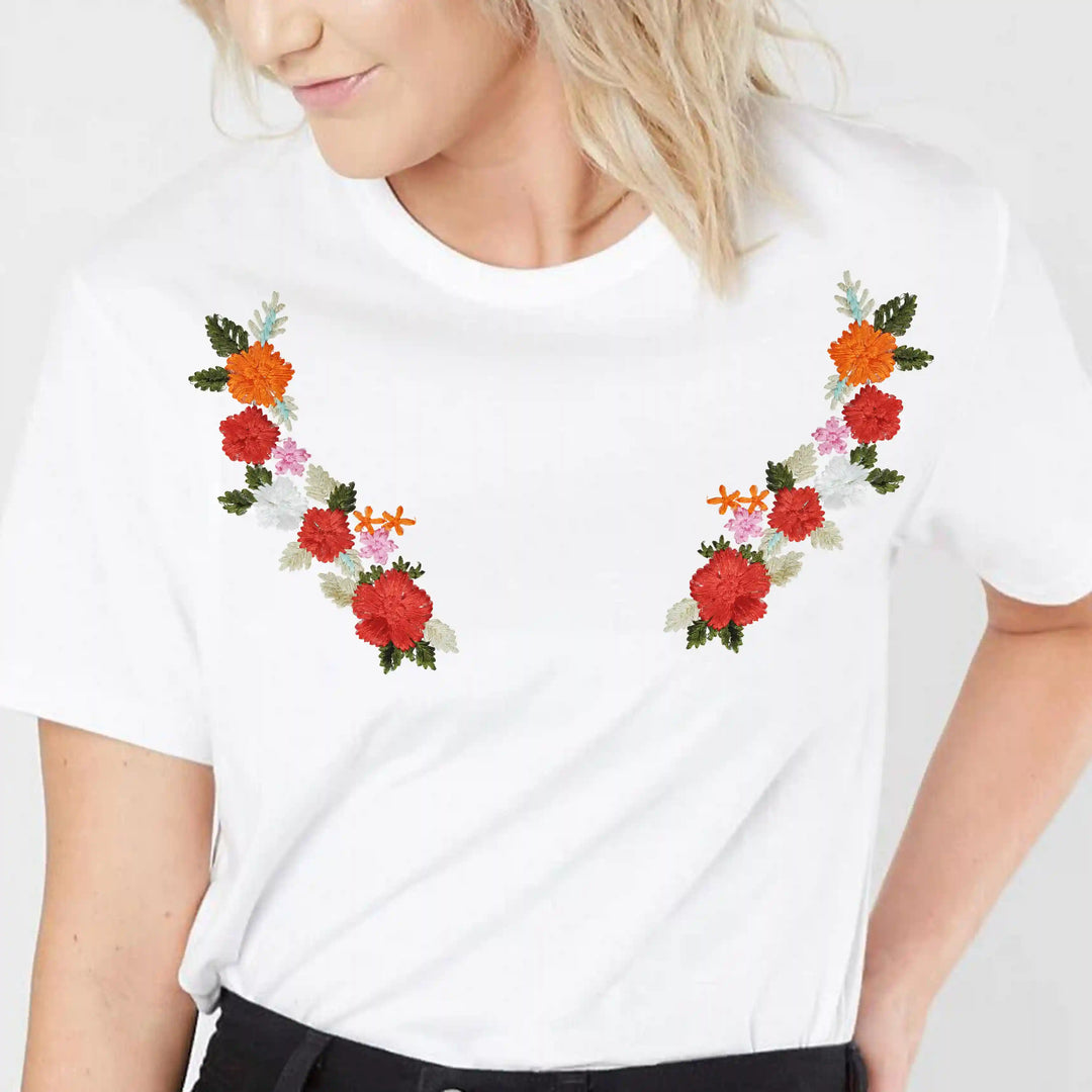 Embroidered Floral Applique Patch