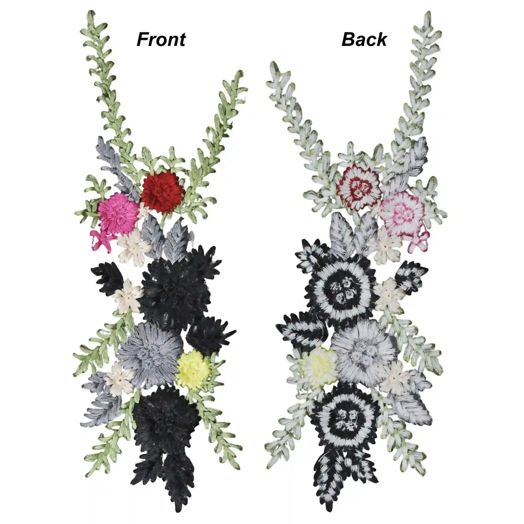 Elegant Crimson Floral Patch