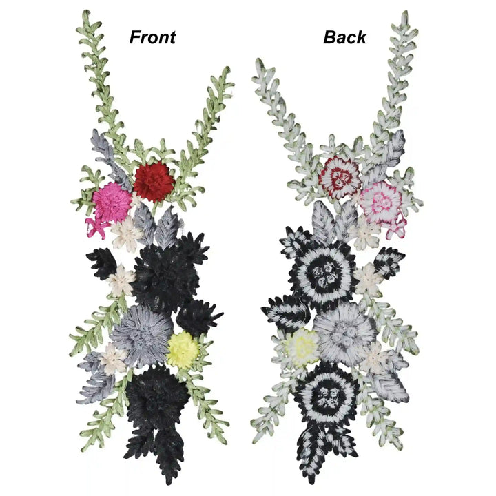 Elegant Crimson Floral Patch