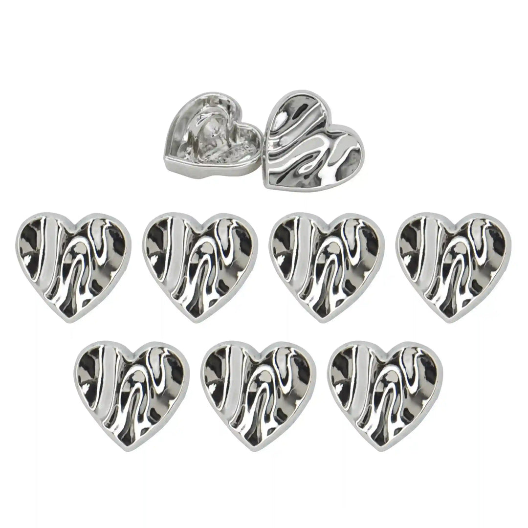Glossy Heart Design Metal Button | 11mm(18L)