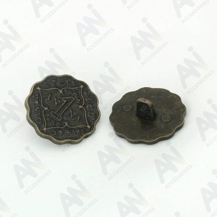 1 Anna Metal Coin Buttons | 17mm(27L) & 22mm(34L)