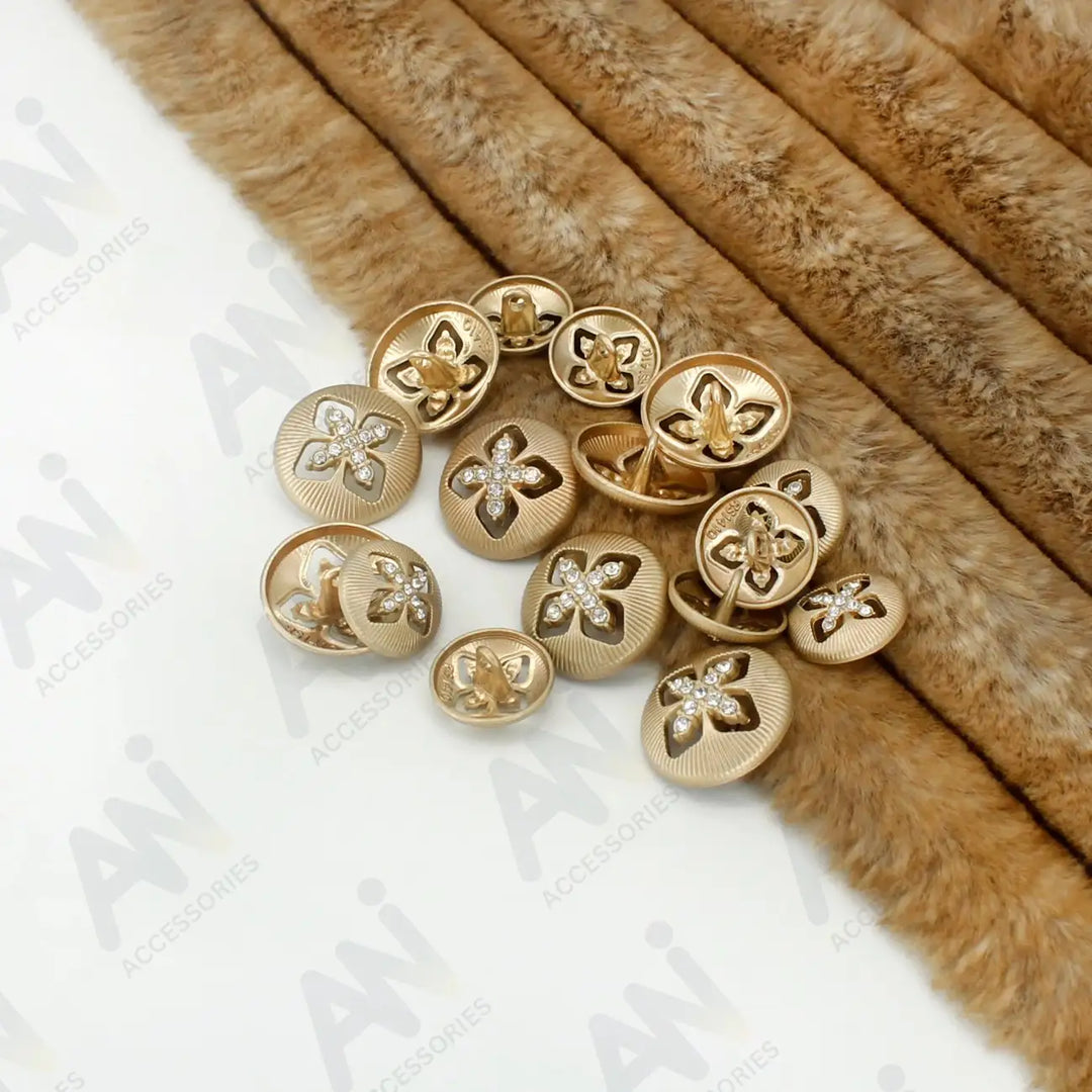 Elegant Crystal Accents  Silver Buttons | 18mm(28L) & 23mm(36L)