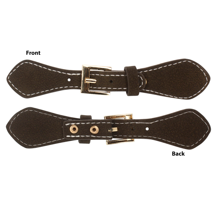 Contrast Stich Pu Prong Belt Buckle