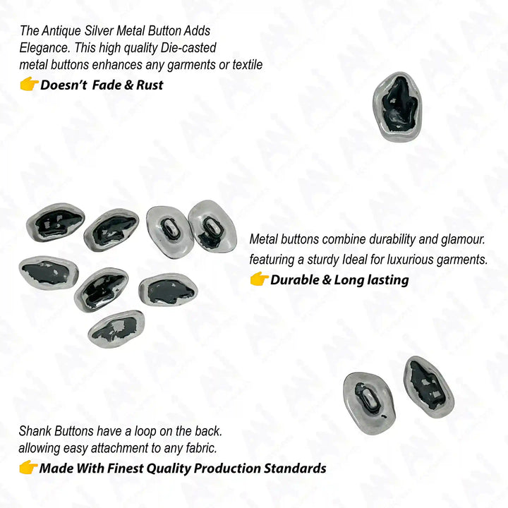 Irregular Shape Shirt Metal Buttons | 10mm(22L)