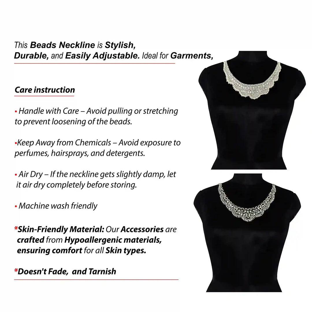 Beaded Round Neck Applique
