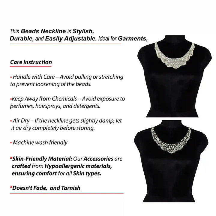 Beaded Round Neck Applique