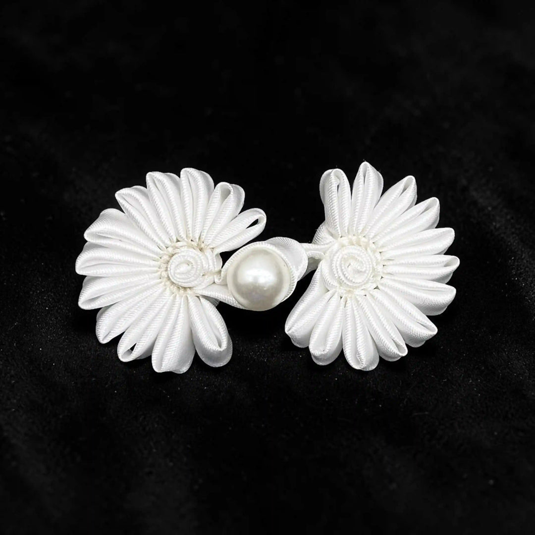 Satin Cord Pearl Frog Button