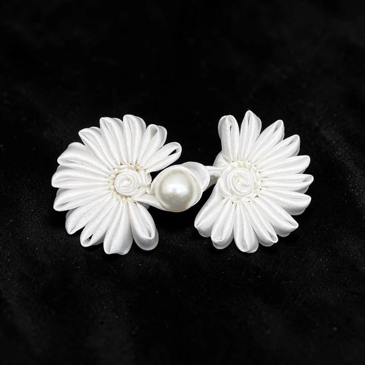 Satin Cord Pearl Frog Button