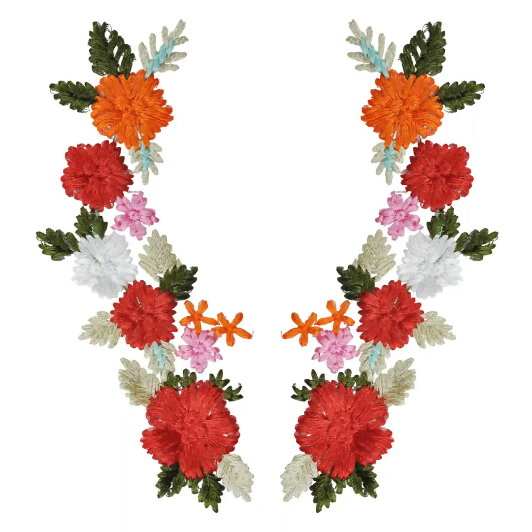Embroidered Floral Applique Patch