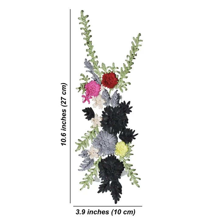 Elegant Crimson Floral Patch