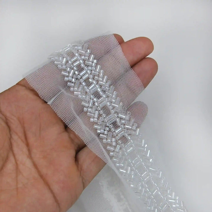Glass Beaded Lace Trim - Cutdana