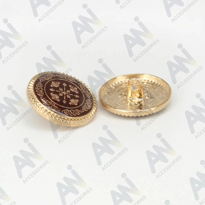 Ornate Metal Buttons with Floral Motif | 17mm(27L) & 21mm(34L)