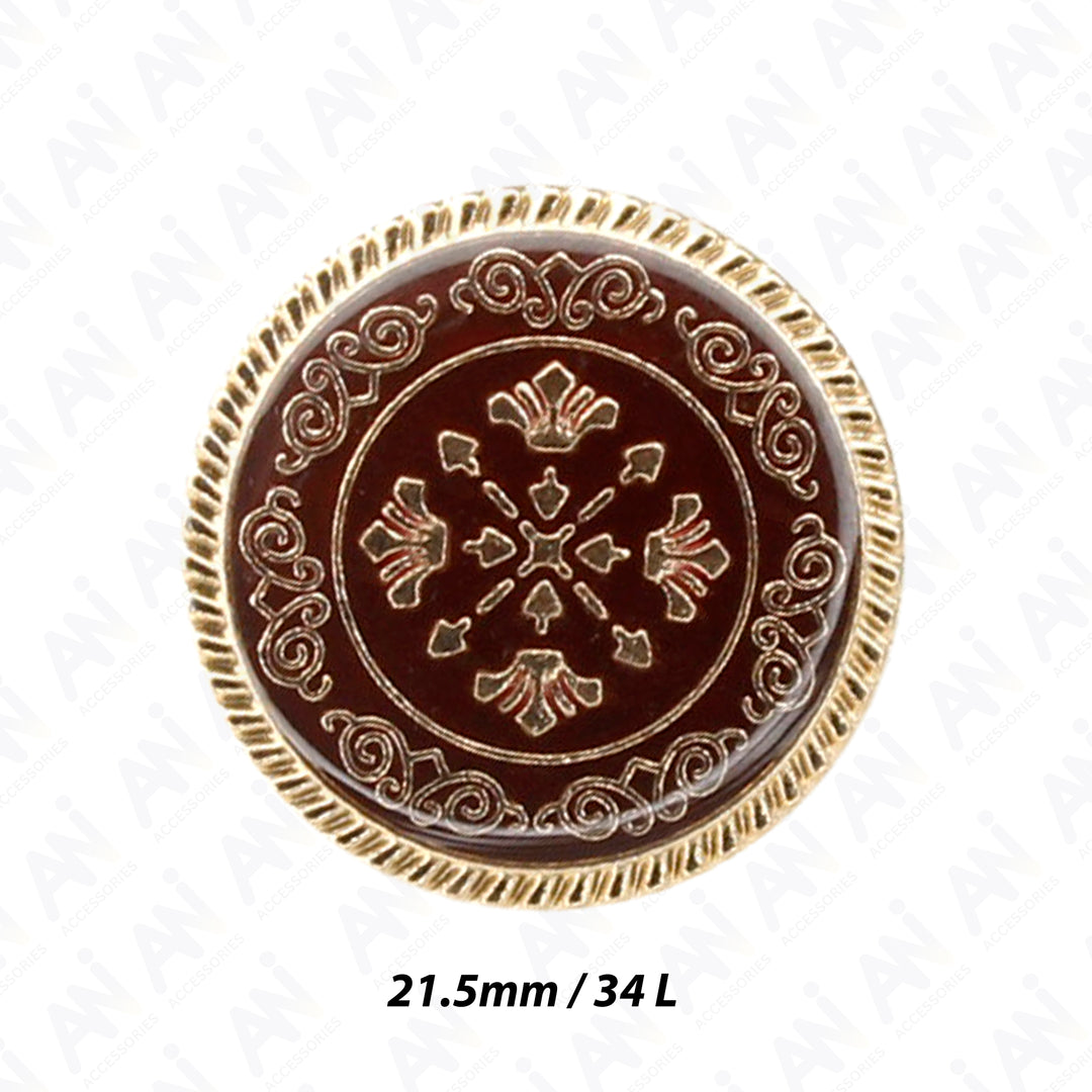 Ornate Metal Buttons with Floral Motif