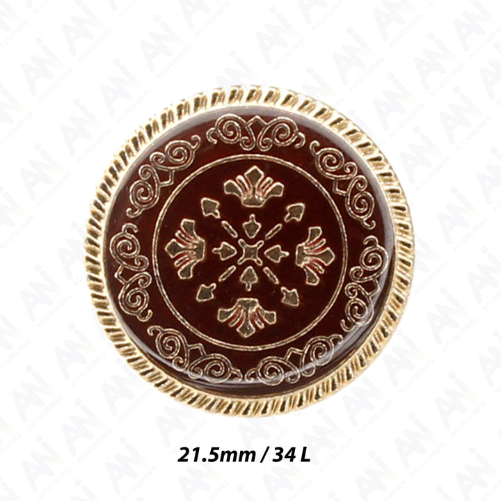 Ornate Metal Buttons with Floral Motif