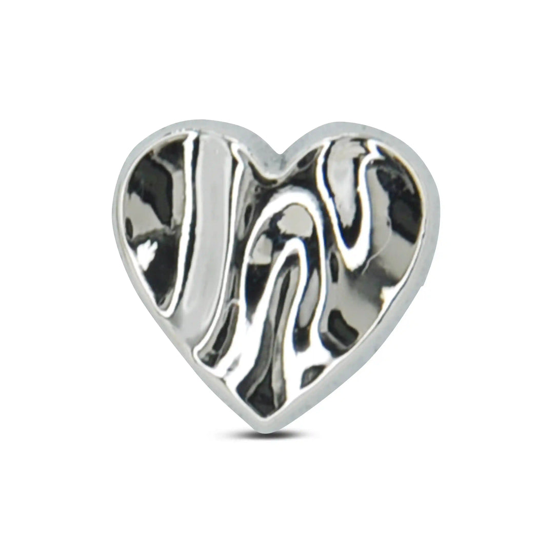 Glossy Heart Design Metal Button | 11mm(18L)