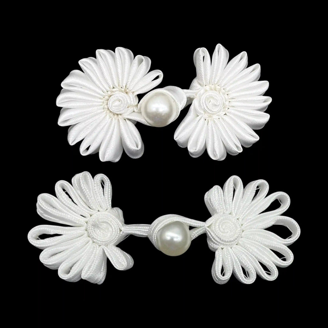 Satin Cord Pearl Frog Button