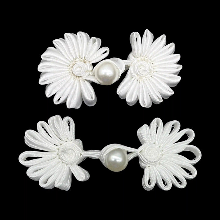 Satin Cord Pearl Frog Button